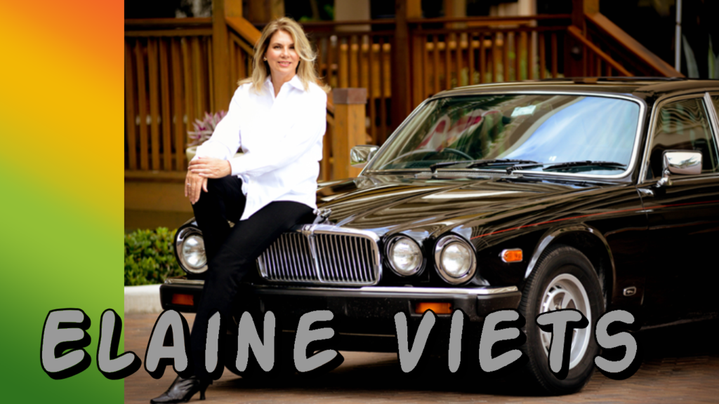 Elaine Viets with Jaguar